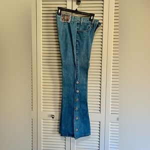 JouJou Classic Y2K Button Flare Bell Bottom Jeans 7/8